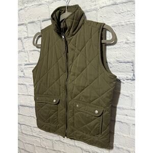 Thread & Supply Olive Green Quilted Vest, Size Small